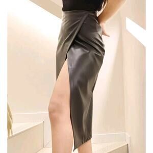 Drôle de copine Women Classic Skirt Midi Lond Black Size Medium A003148